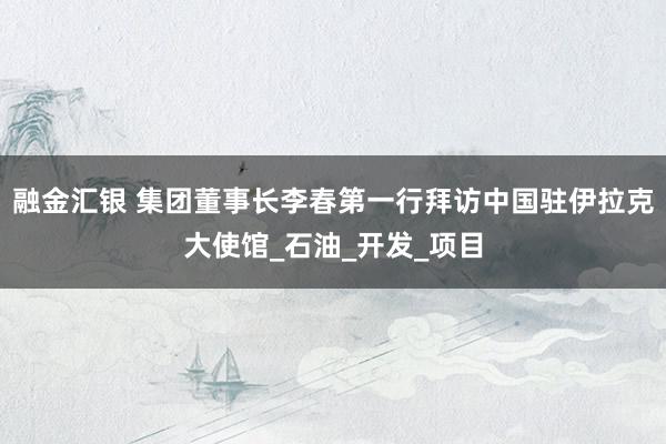 融金汇银 集团董事长李春第一行拜访中国驻伊拉克大使馆_石油_开发_项目