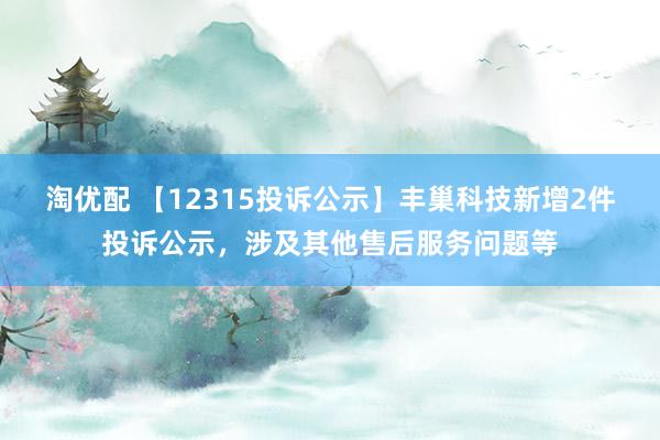 淘优配 【12315投诉公示】丰巢科技新增2件投诉公示，涉及其他售后服务问题等