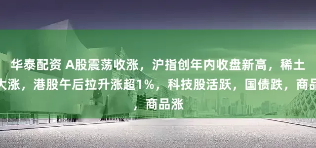 华泰配资 A股震荡收涨，沪指创年内收盘新高，稀土股大涨，港股午后拉升涨超1%，科技股活跃，国债跌，商品涨